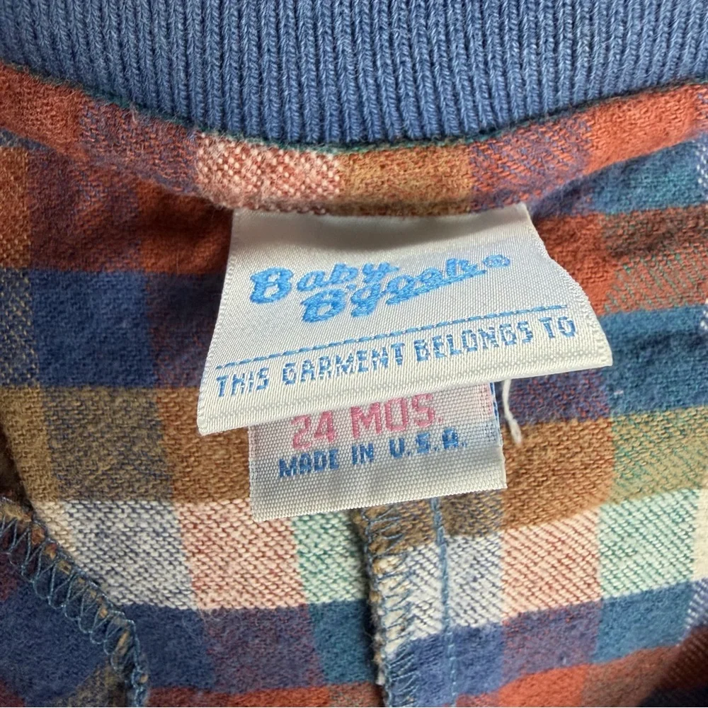 Vintage‎ Baby B’Gosh Made in USA Flannel One Piece Jumpsuit Size 24 Months